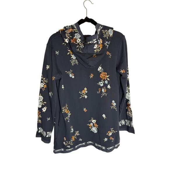 Driftwood Shelly Floral Embroidered Hooded Sweater-sz XS - Picture 12 of 13